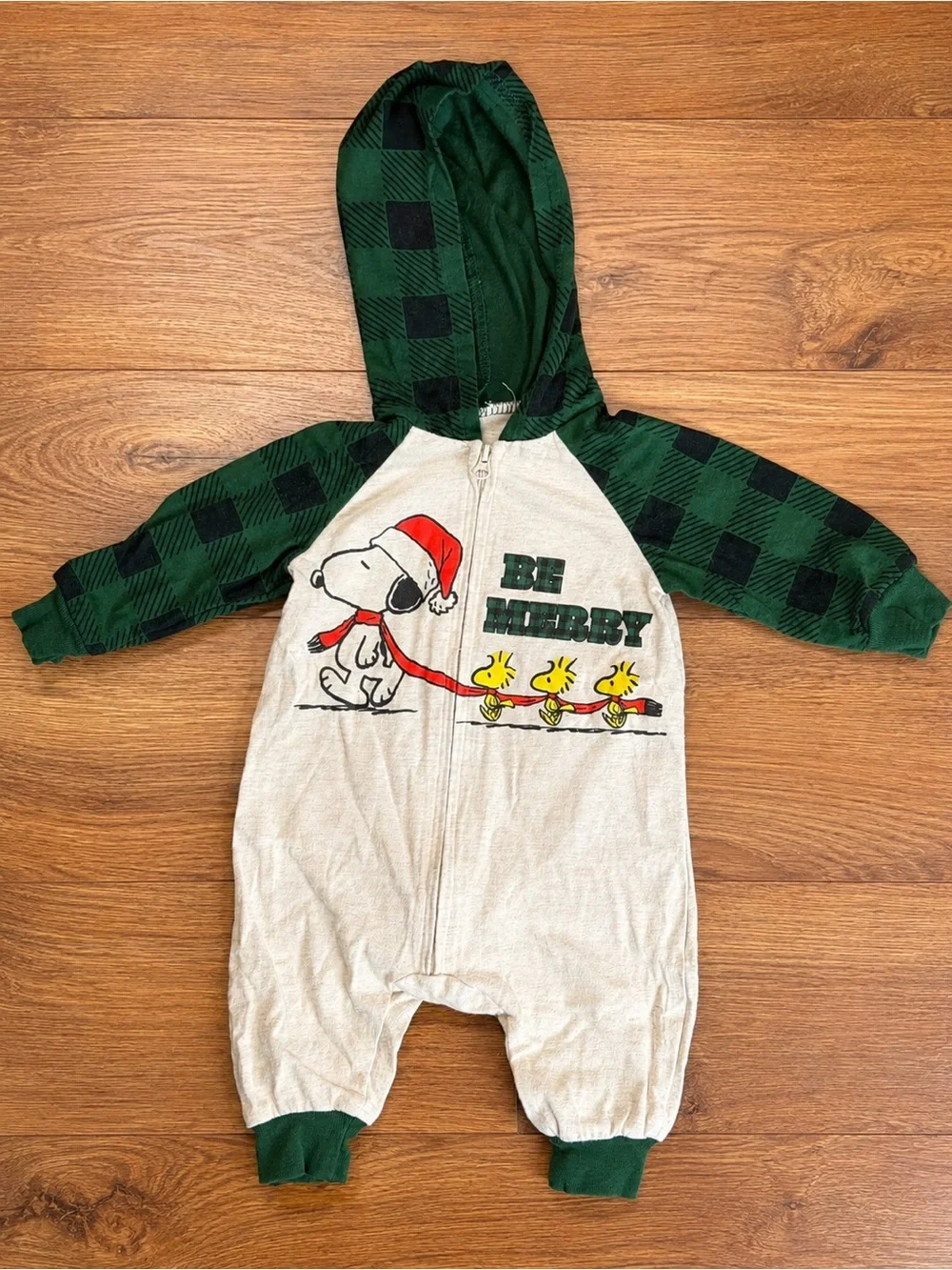 Snoopy 'Be Merry' Holiday Hooded One-Piece